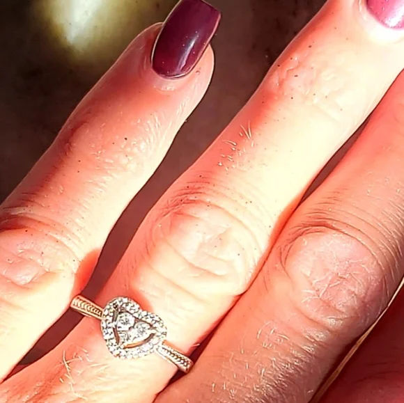 Jared's Galleria Heart Diamond Ring 14k White Gold - Picture 7 of 10